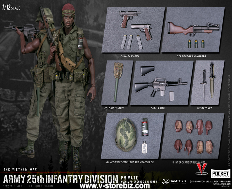 DAMTOYS 1/12 PES011 Army 25th Infantry Division Private with M79 Grenade Launcher