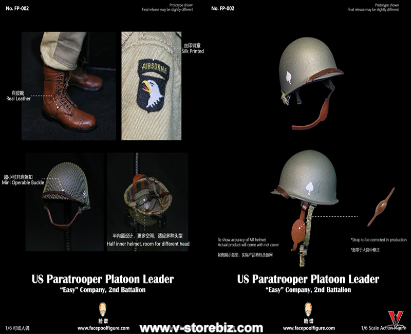 Facepool FP-002A US Paratrooper Platoon Leader - “Easy” Company  