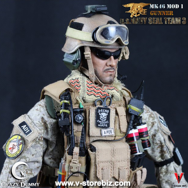 Crazy Dummy 78001 US NAVY SEAL Team 3 MK46 MOD 1 Gunner