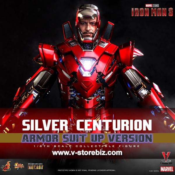Hot Toys MMS618D43 Iron Man 3 : Silver Centurion (Armor Suit Up Version)