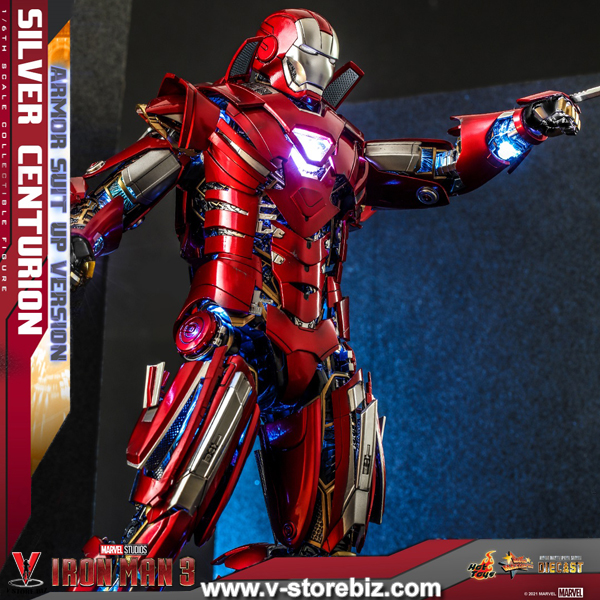 Hot Toys MMS618D43 Iron Man 3 : Silver Centurion (Armor Suit Up Version)