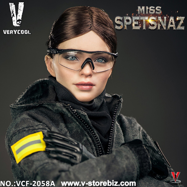 Very Cool VCF-2058A MCB Camouflage: Russian Female Special Combat Soldier  (Black Vest)