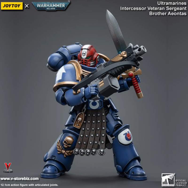 JOYTOY Warhammre 40K Ultramarines Intercessor Veteran Sergeant Brother Aeontas