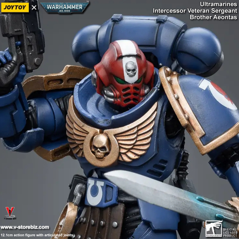 JOYTOY Warhammre 40K Ultramarines Intercessor Veteran Sergeant Brother Aeontas