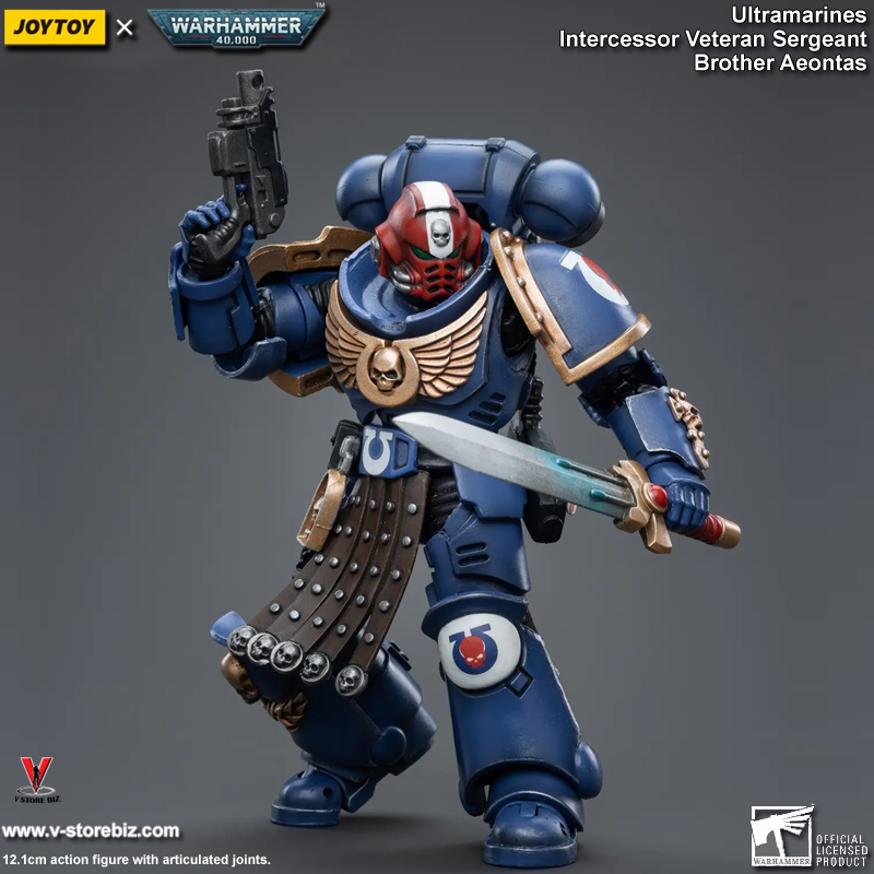 JOYTOY Warhammre 40K Ultramarines Intercessor Veteran Sergeant Brother Aeontas