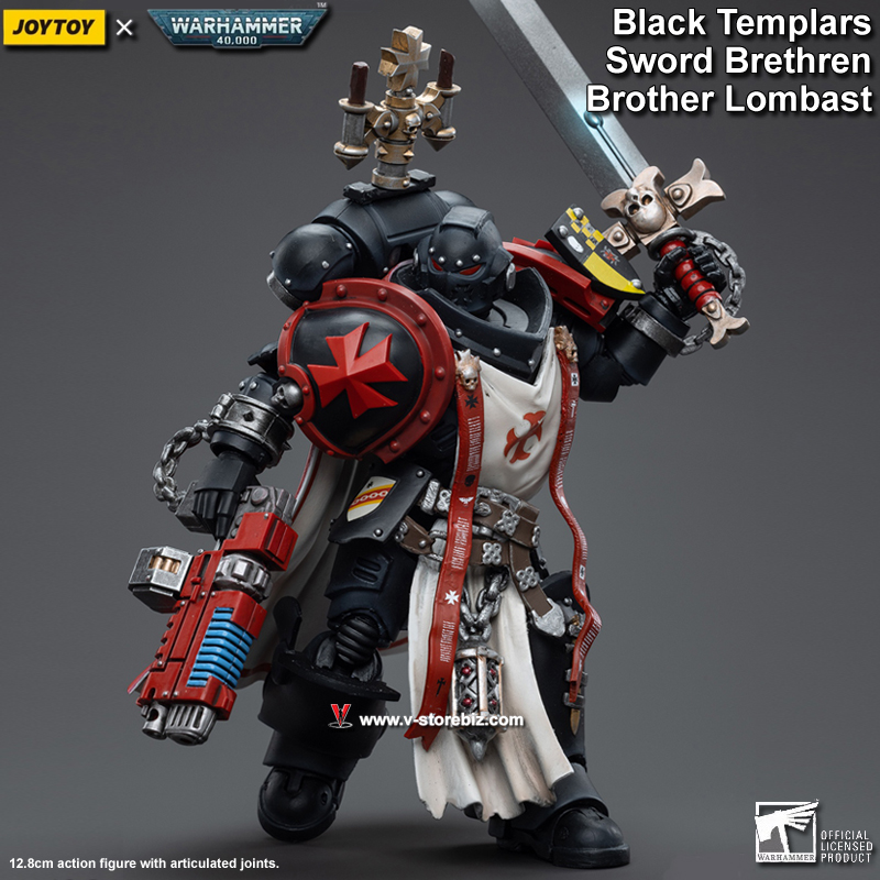 JOYTOY Warhammer 40K Black Templars Sword Brethren Brother Lombast