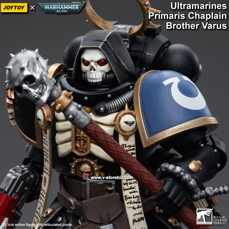 JOYTOY Warhammer 40K Ultramarines Primaris Chaplain Brother Varus