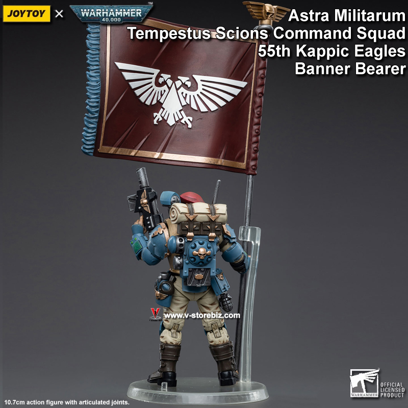 JOYTOY Warhammer 40K Astra Militarum Tempestus Scions 55th Kappic Eagles Banner Bearer