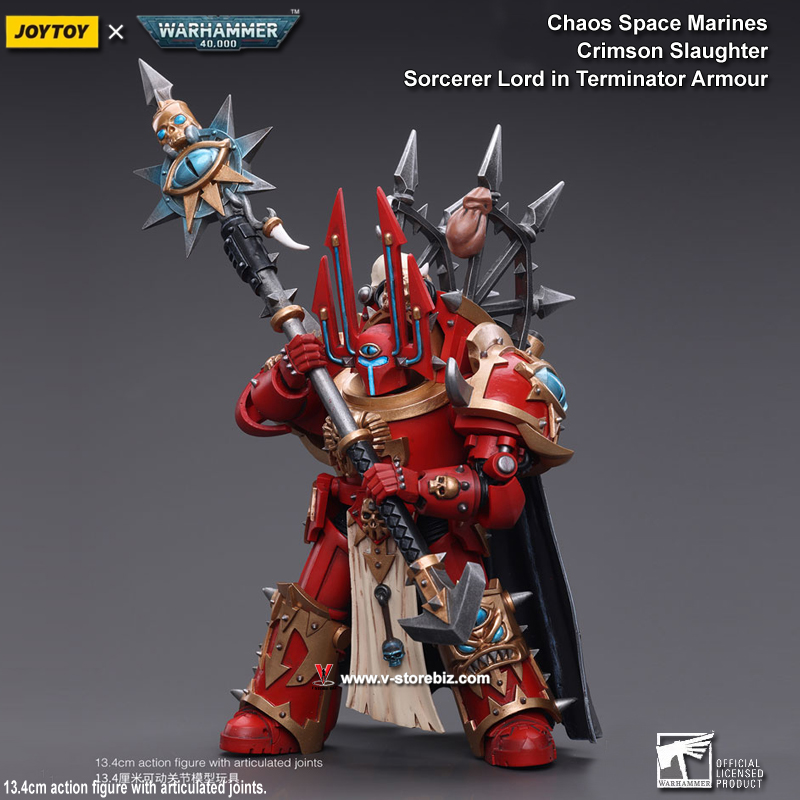 JOYTOY Warhammer 40K Chaos Space Marines: Crimson Slaughter Sorcerer Lord (Terminator Armor)