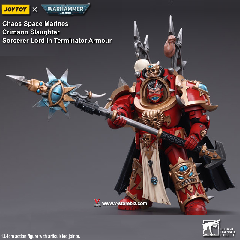 JOYTOY Warhammer 40K Chaos Space Marines: Crimson Slaughter Sorcerer Lord (Terminator Armor)