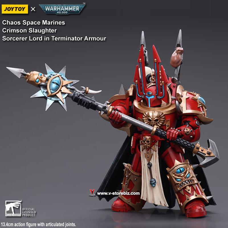 JOYTOY Warhammer 40K Chaos Space Marines: Crimson Slaughter Sorcerer Lord (Terminator Armor)