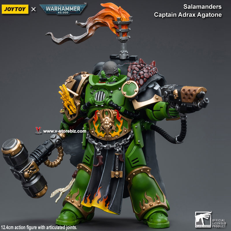 JOYTOY Warhammer 40K Salamanders: Captain Adrax Agatone