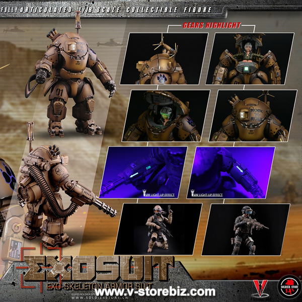 ミリタリー SoldierStory SSE001 1/18Armor Suit XO-01 Soldier Story SSE001 EXO-Skeleton Armor Suit XO-01 - V Store