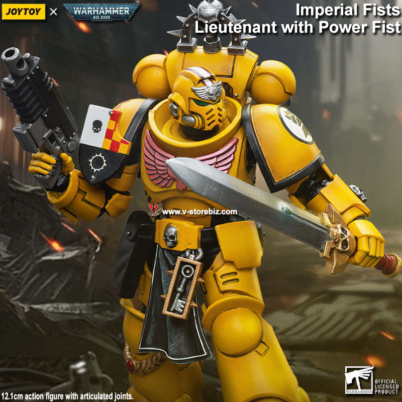 JOYTOY Warhammer 40K: Imperial Fists Lieutenant with Power Sword