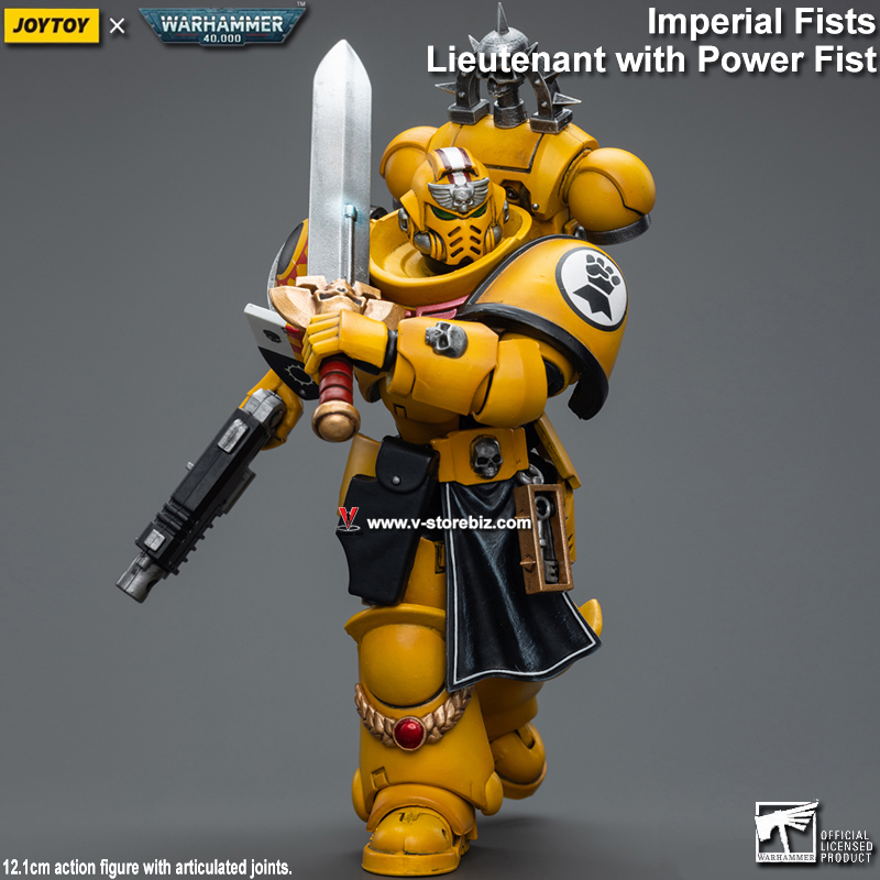 JOYTOY Warhammer 40K: Imperial Fists Lieutenant with Power Sword