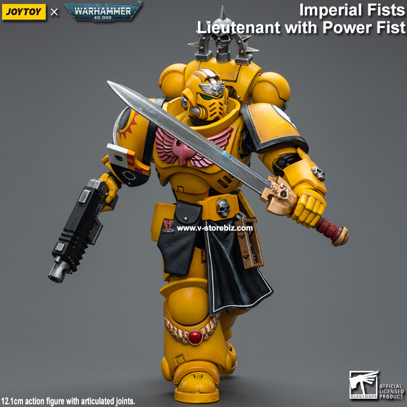 JOYTOY Warhammer 40K: Imperial Fists Lieutenant with Power Sword