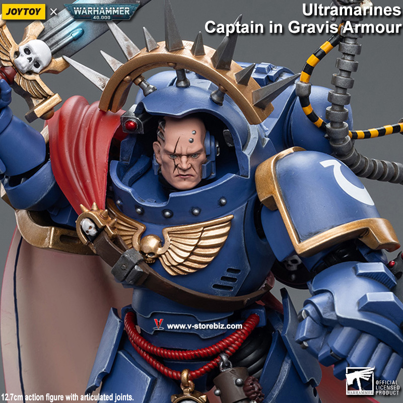 JOYTOY Warhammer 40K: Ultramarines Captain in Gravis Armour