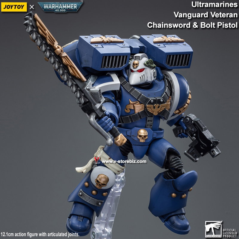 JOYTOY Warhammer 40K: Ultramarines Vanguard Veteran with Chainsword & Bolt Pistol