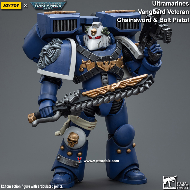 JOYTOY Warhammer 40K: Ultramarines Vanguard Veteran with Chainsword & Bolt Pistol