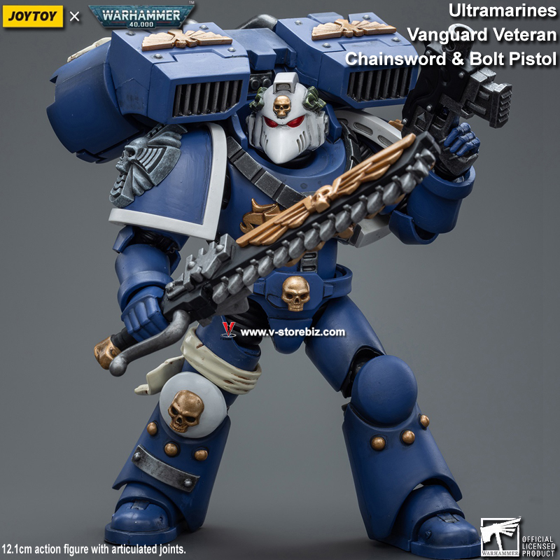 JOYTOY Warhammer 40K: Ultramarines Vanguard Veteran with Chainsword & Bolt Pistol