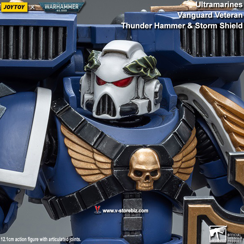 JOYTOY Warhammer 40K: Ultramarines Vanguard Veteran with Thunder Hammer & Storm Shield