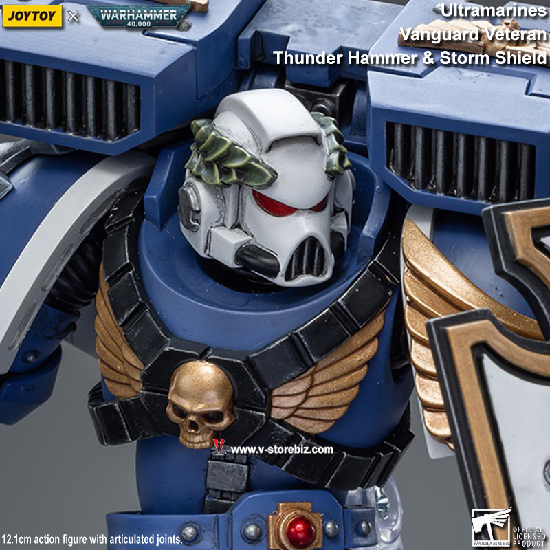 JOYTOY Warhammer 40K: Ultramarines Vanguard Veteran with Thunder Hammer & Storm Shield