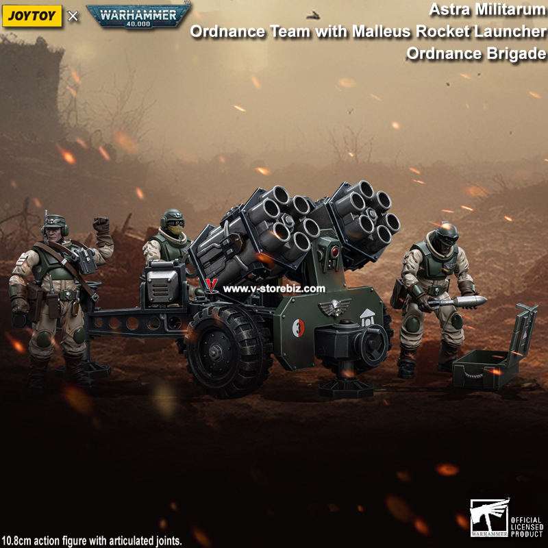 JOYTOY Warhammer 40K: Astra Militarum Ordnance Team with Malleus Rocket Launcher Ordnance Brigade