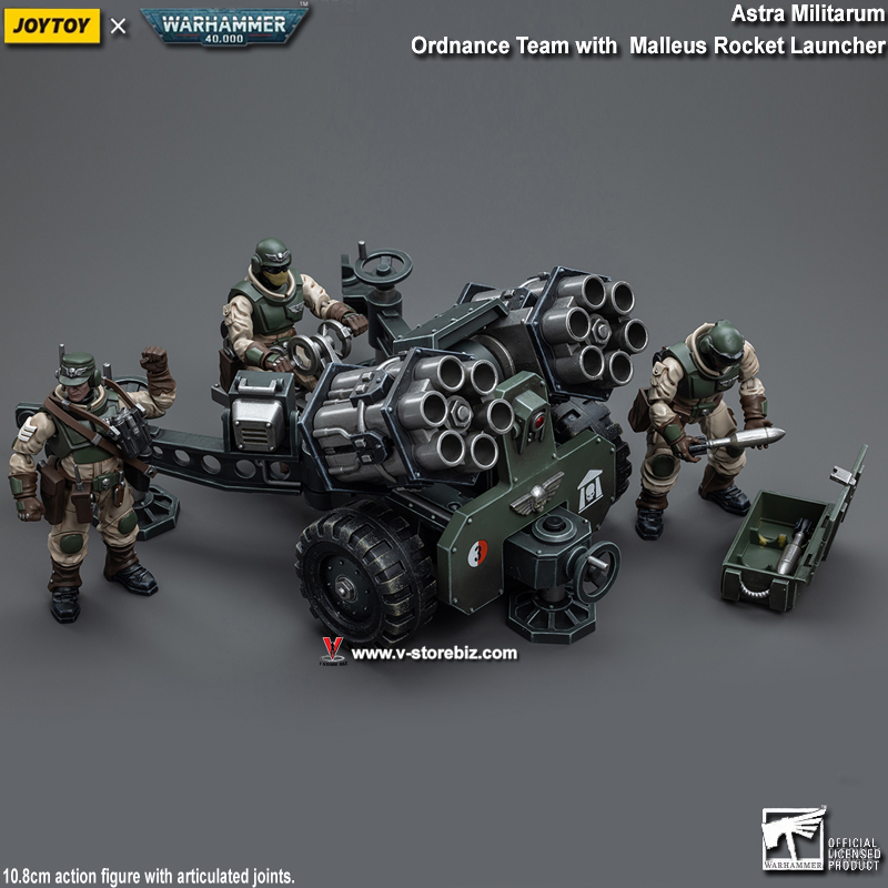 JOYTOY Warhammer 40K: Astra Militarum Ordnance Team with Malleus Rocket Launcher Ordnance Brigade