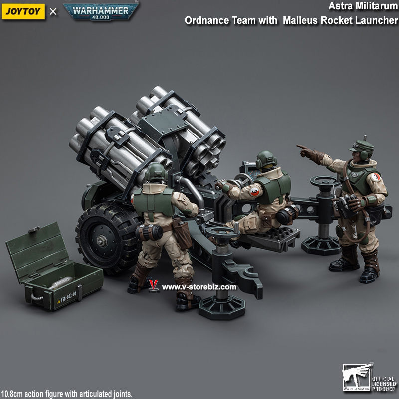 JOYTOY Warhammer 40K: Astra Militarum Ordnance Team with Malleus Rocket Launcher Ordnance Brigade