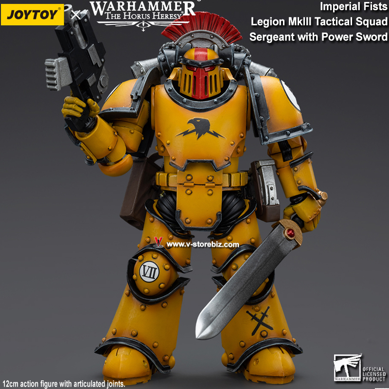JOYTOY Warhammer 40K: Imperial Fists Legion MkIII Tactical Squad Sergeant with Power Sword