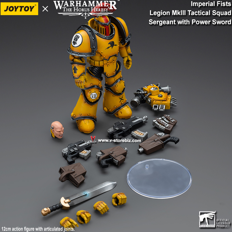 JOYTOY Warhammer 40K: Imperial Fists Legion MkIII Tactical Squad Sergeant with Power Sword