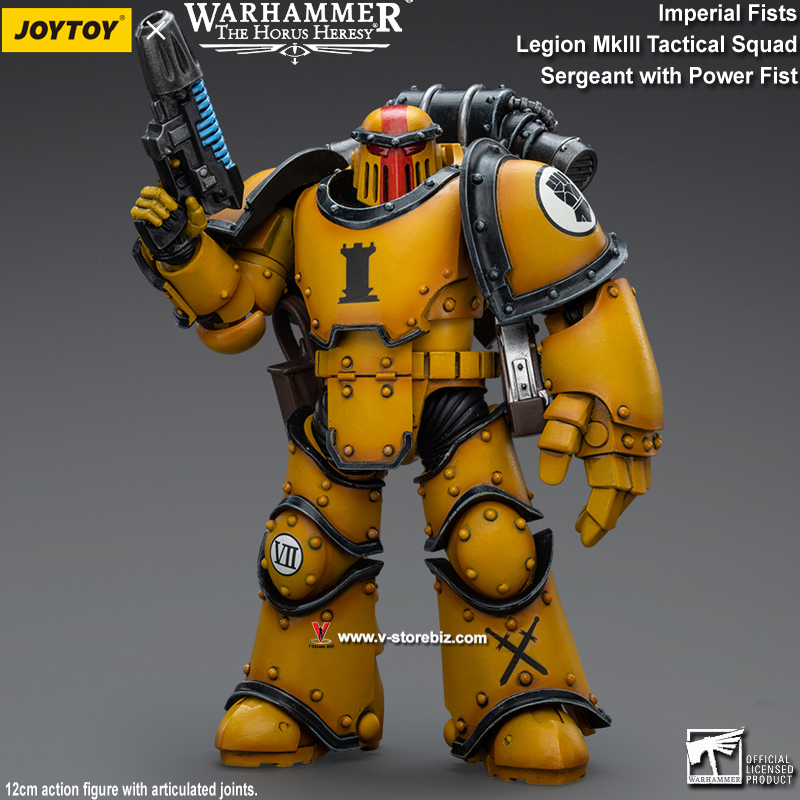 JOYTOY Warhammer 40K: Imperial Fists Legion MkIII Tactical Squad Sergeant with Power Fist