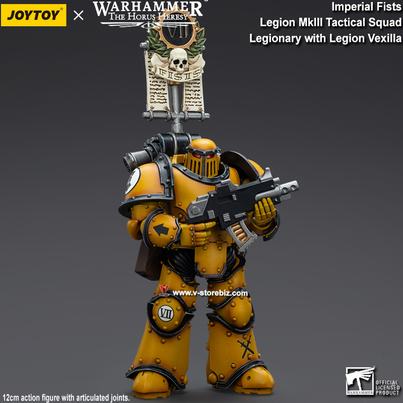 JOYTOY Warhammer 40K:  Imperial Fists Legion MkIII Tactical Squad Legionary with Legion Vexilla