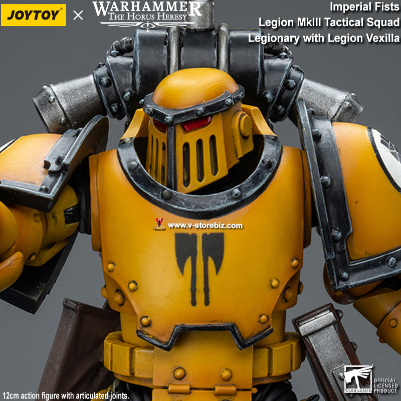 JOYTOY Warhammer 40K:  Imperial Fists Legion MkIII Tactical Squad Legionary with Legion Vexilla