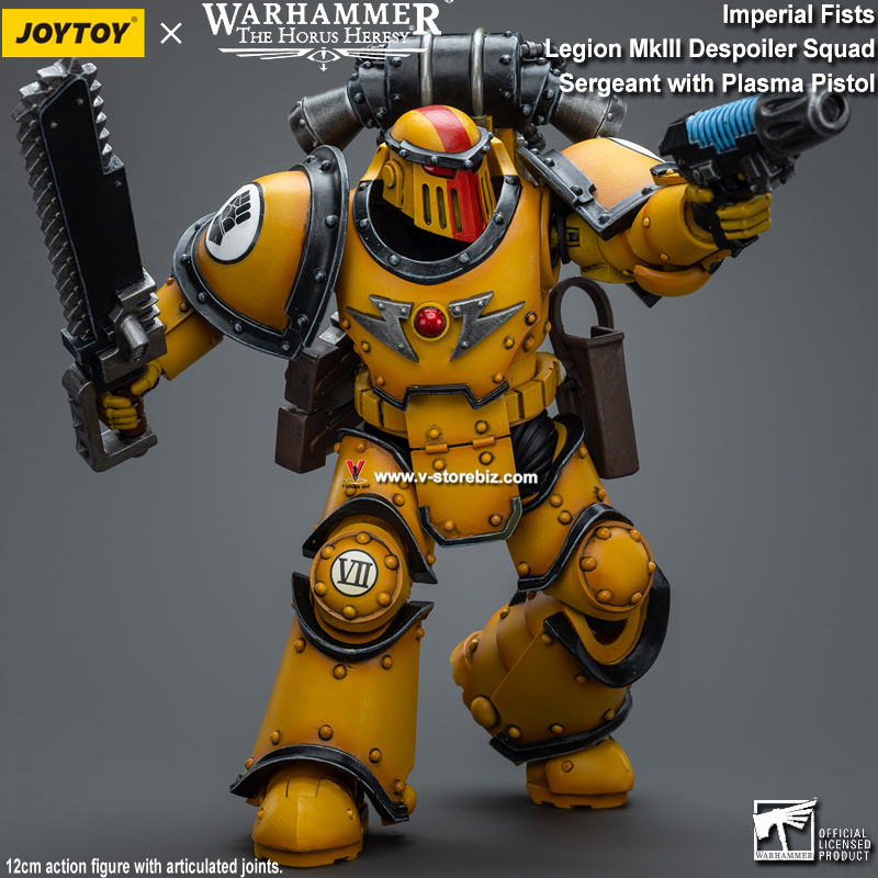 JOYTOY Warhammer 40K: Imperial Fists Legion MkIII Despoiler Squad Sergeant with Plasma Pistol