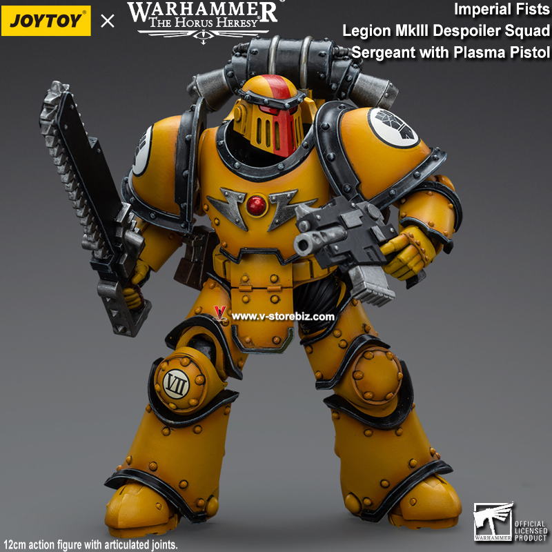 JOYTOY Warhammer 40K: Imperial Fists Legion MkIII Despoiler Squad Sergeant with Plasma Pistol