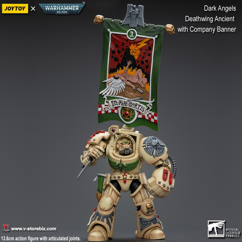 JOYTOY Warhammer 40K: Dark Angels Deathwing Ancient with Company Banner