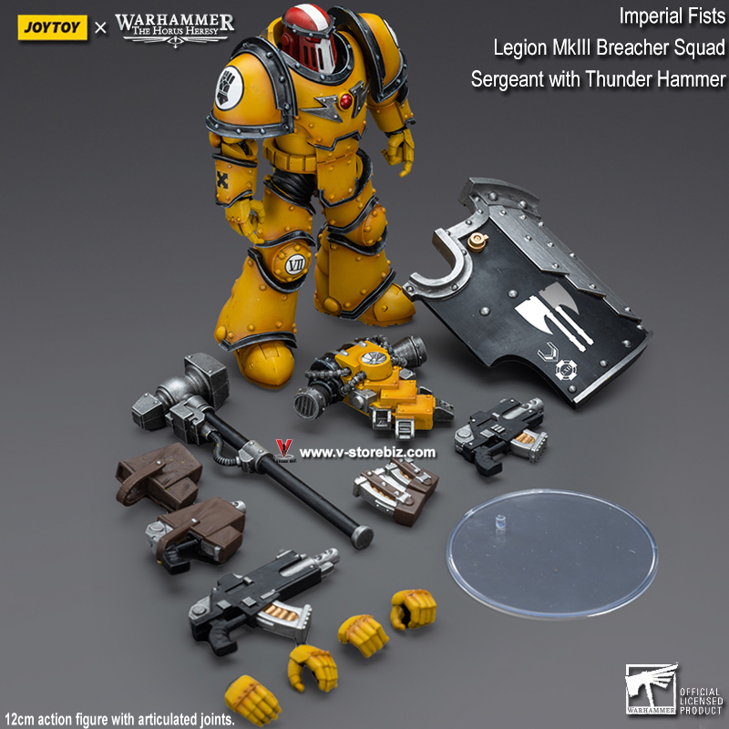 JOYTOY Warhammer 40K: Imperial Fists - Legion MkIII Breacher Sergeant with Thunder Hammer