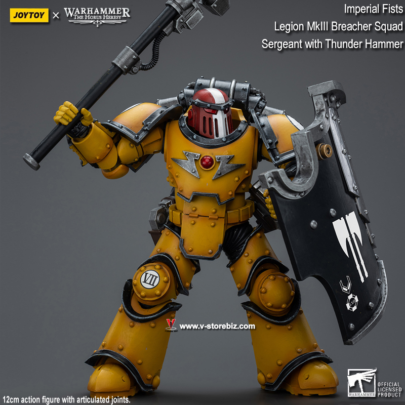 JOYTOY Warhammer 40K: Imperial Fists - Legion MkIII Breacher Sergeant with Thunder Hammer