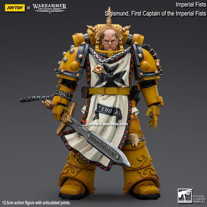 JOYTOY Warhammer 40K: Imperial Fists - Sigismund, First Captain of the Imperial Fists