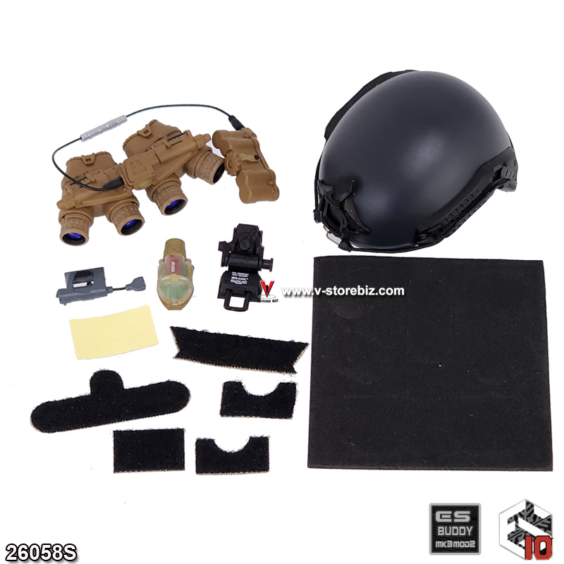 E&S 26058S DSI Sniper High Cut Helmet & GPNVG18 NVG