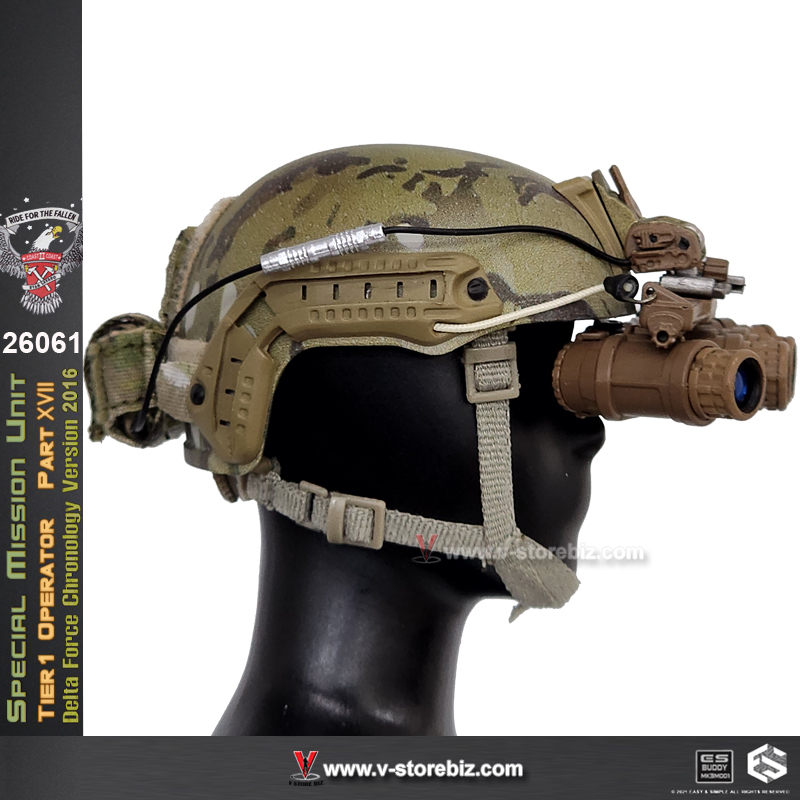 E&S 26061 SMU Delta Hydro Dip Camo Cut Helmet & GPNVG