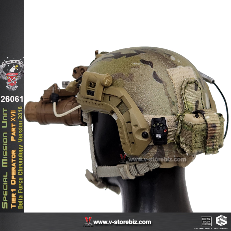 E&S 26061 SMU Delta Hydro Dip Camo Cut Helmet & GPNVG