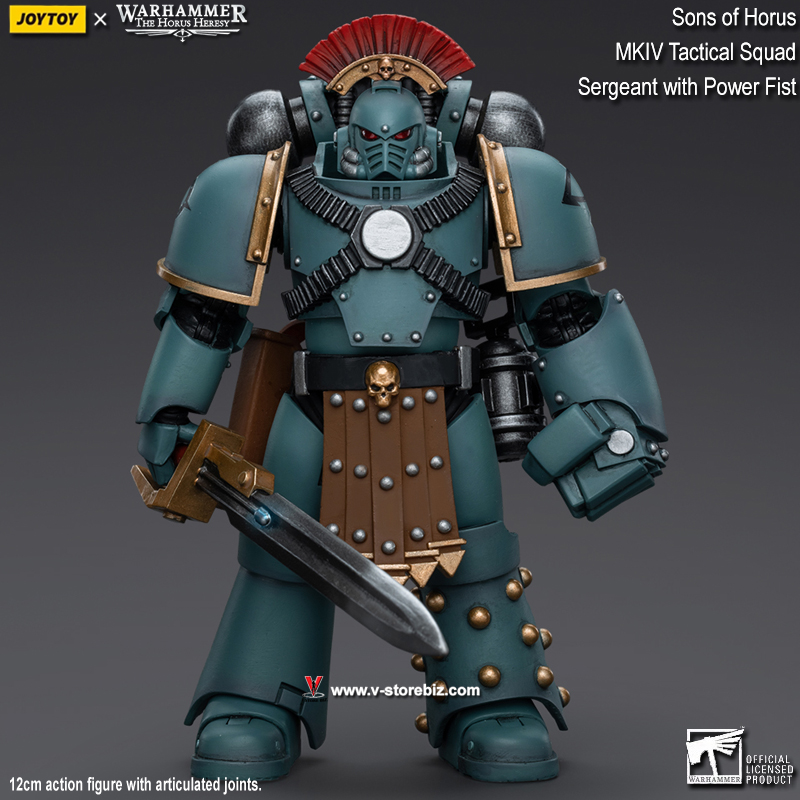 JOYTOY Warhammer 40K: Sons of Horus - MKIV Tactical Squad Sergeant with Power Fist