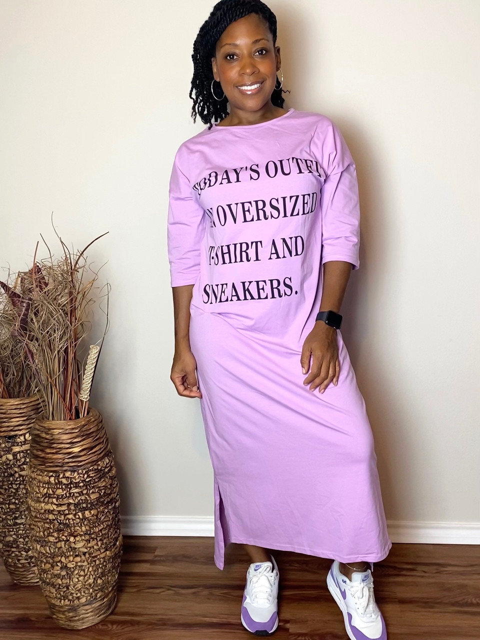 lavender t shirt dress