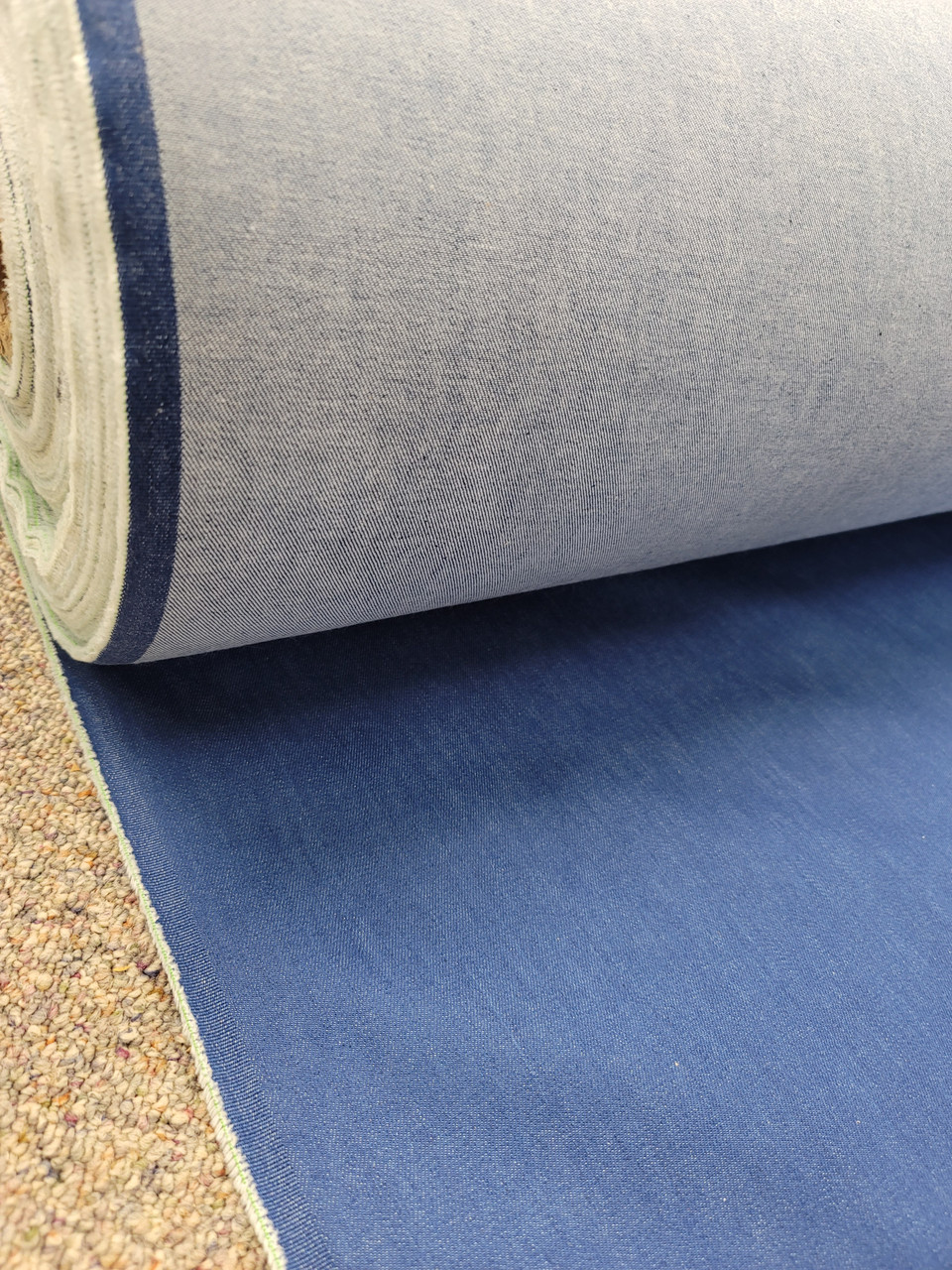 Stonewashed Denim Blue Plain Woven Upholstery Fabric by the Yard E8368 -  KOVI Fabrics