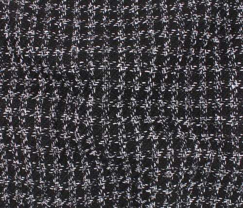 BLACK & WHITE POLYESTER PALOMA TWEED - SOLD BY THE 1/2 YARD