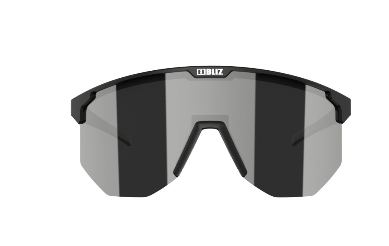 Blitz Shield Sunglasses, Black & Silver Mirror Polarized