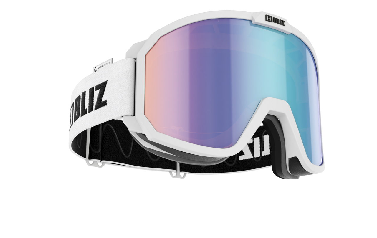 Bliz Rave, Nano Optics, White Frame with Brown Blue Lens