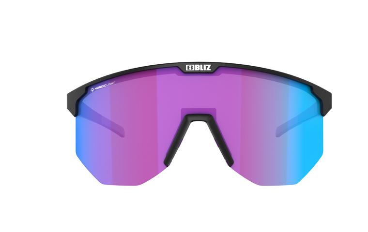 Bliz Hero Small Nano Optics Nordic Light, Matte Black Frame, Begonia with Blue Multi Contrast Lens